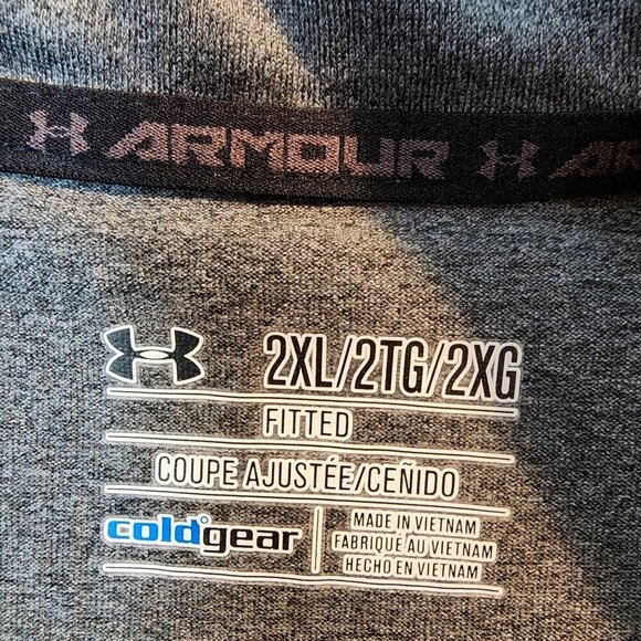 Under Armour UA‎ SuperVent Cold Gear 1/4 Zip Pullover Hoodie Grey Men's sz 2XL - Picture 7 of 10